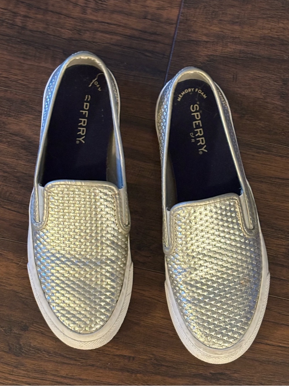 Sperry Seaside Embossed Metallic Leather Sneaker 7